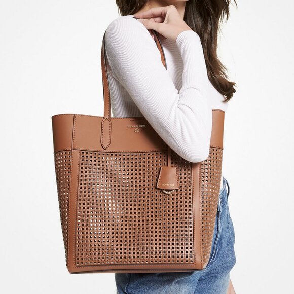 Michael Kors Sinclair Large Perforated Leather Tote Bag - Picture 2 of 6